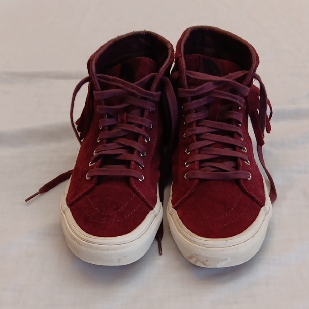 Vans Burgundy Fringe High-Top Sneakers - Picture 4 of 5